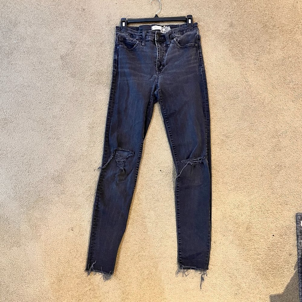 Madewell Black Distressed Jeans size 30